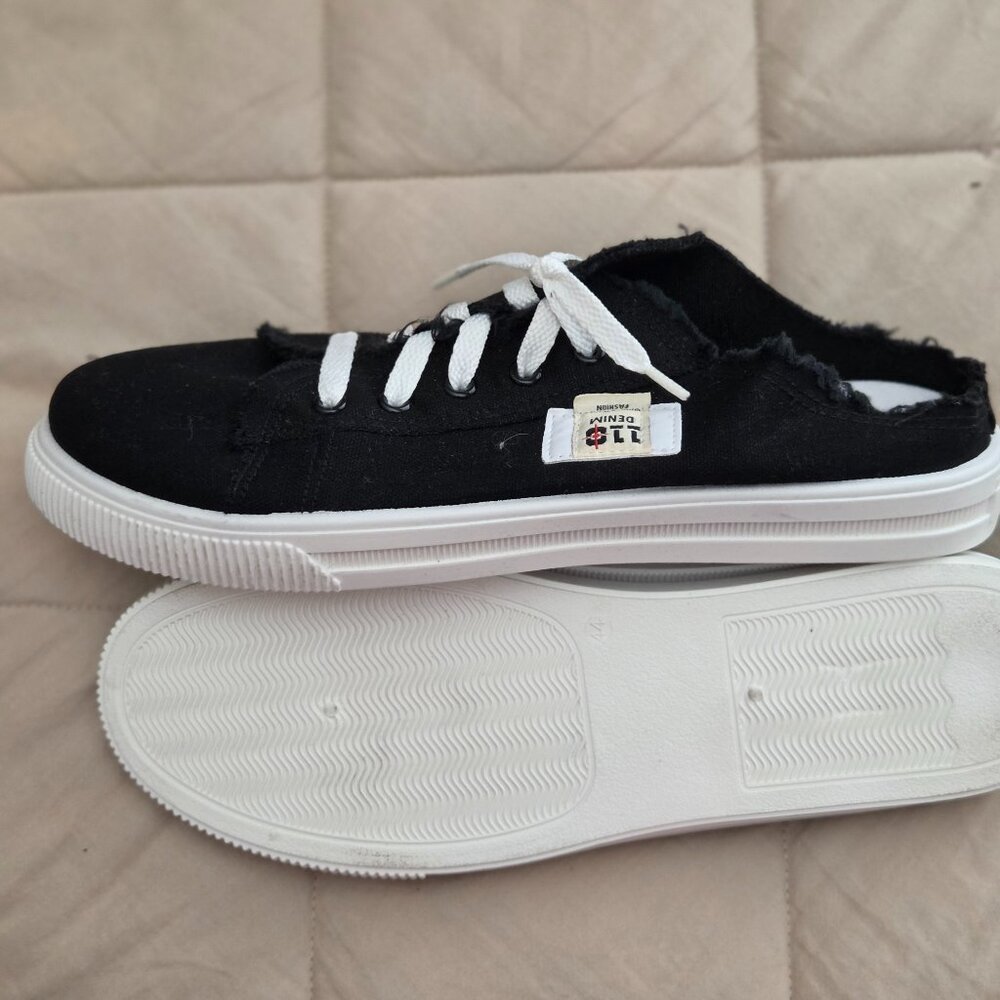 Black sneaker/tennis shoes - half heel  NWOT